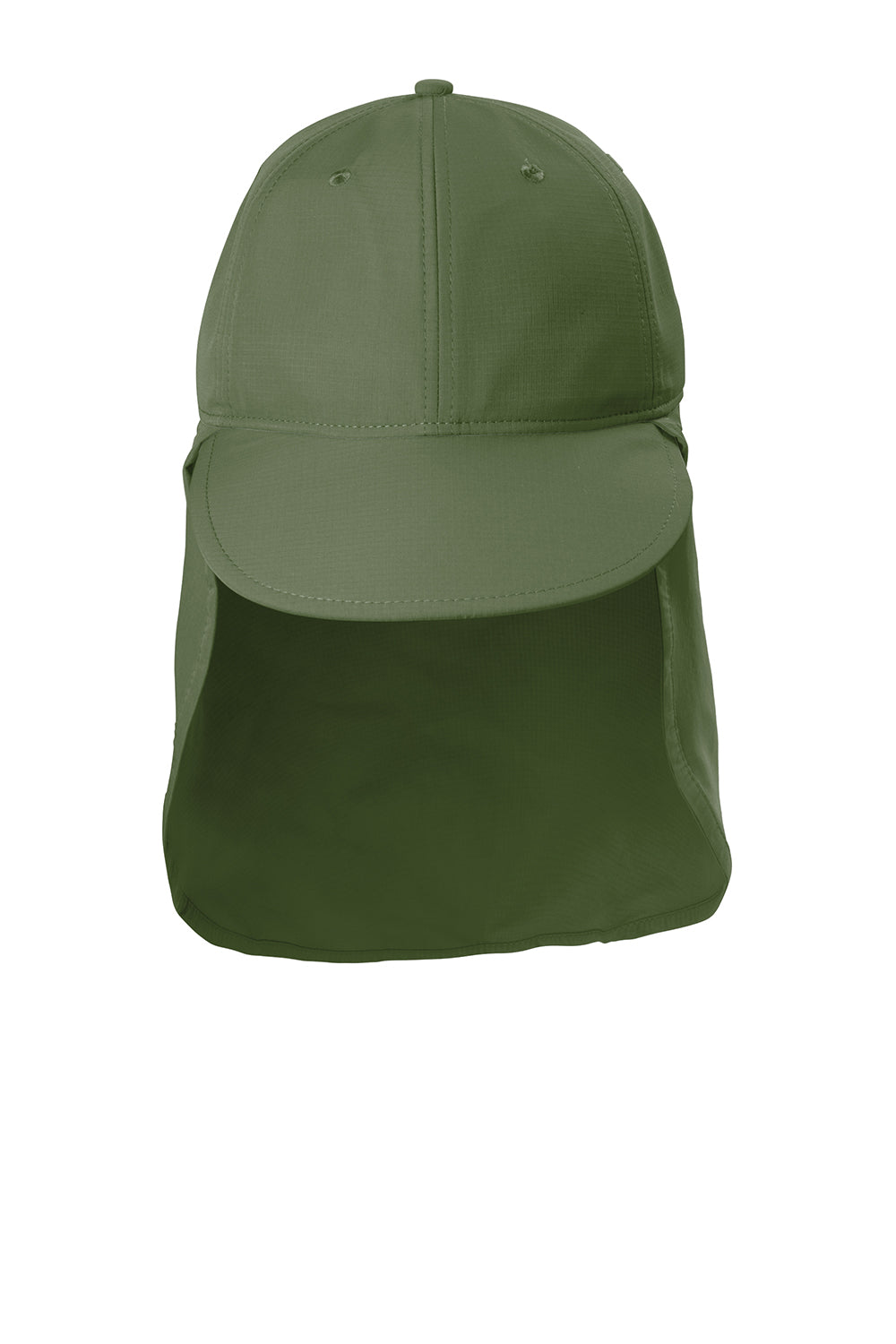 Port Authority C949 Moisture Wicking Sun Shade Hat Olive Leaf Green Flat Front