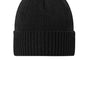 Port Authority Mens Rib Knit Cuff Beanie - Deep Black