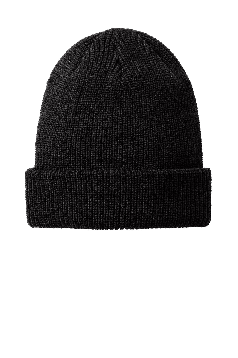 Port Authority C958 Mens Chunky Knit Beanie Deep Black Flat Front