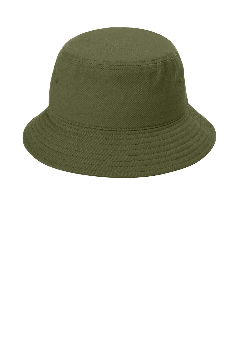 Port Authority C975 Mens Classic Twill Bucket Hat Olive Drab Green Flat Front