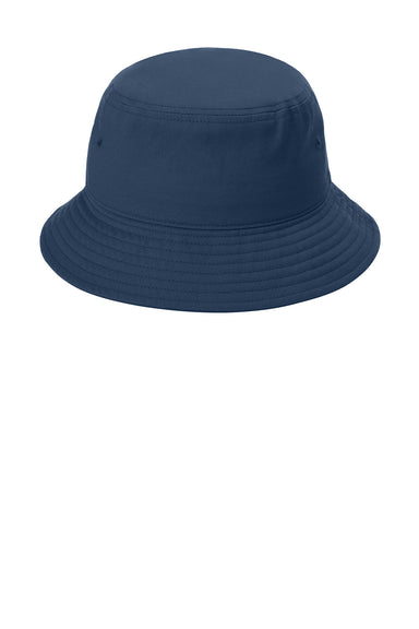 Port Authority C975 Mens Classic Twill Bucket Hat River Navy Blue Flat Front