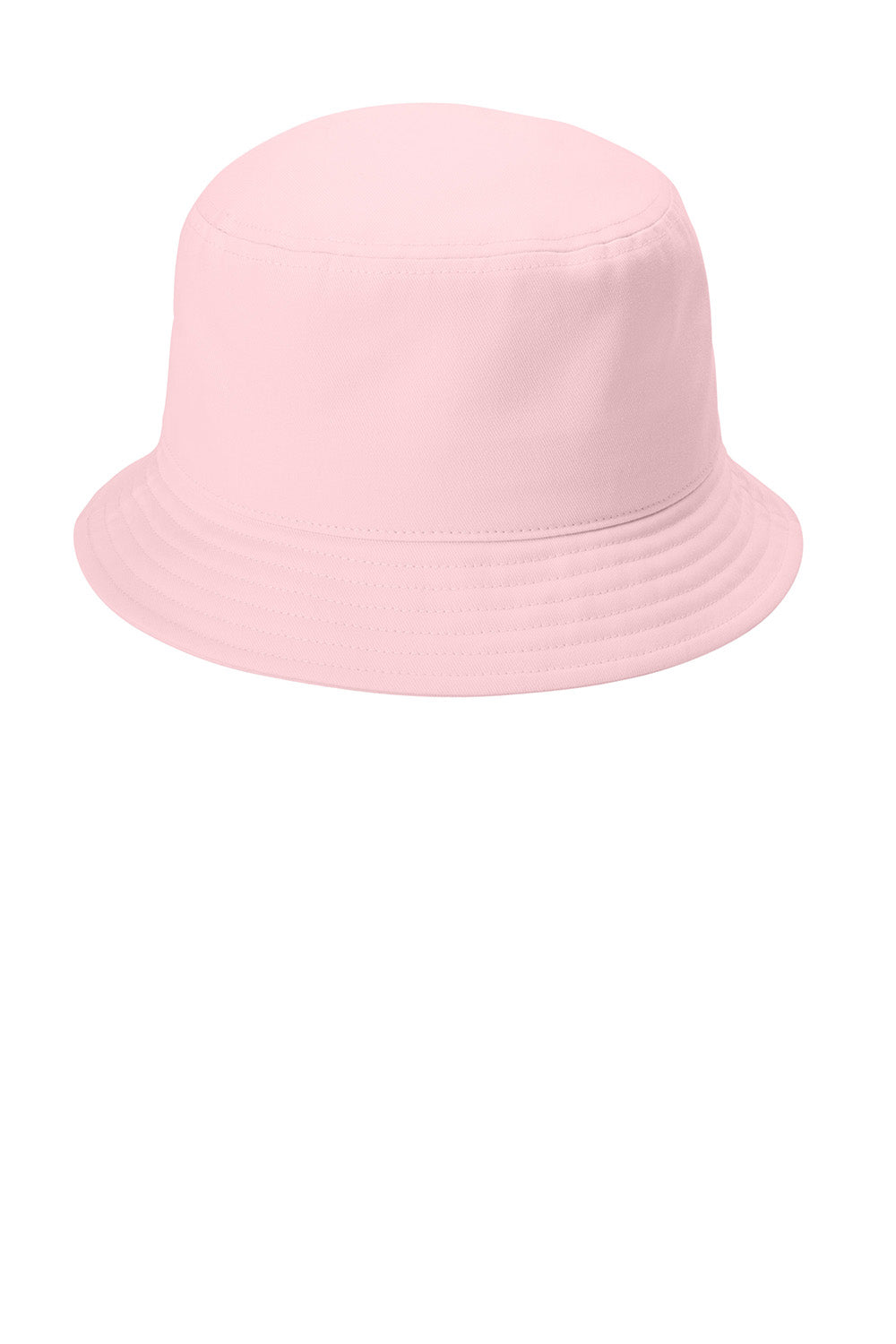 Port Authority C976 Mens Twill Short Brim Bucket Hat Cloud Pink Flat Front