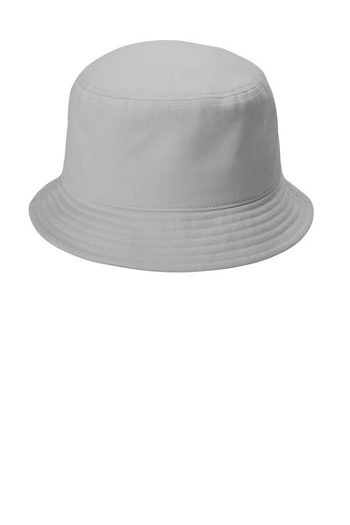 Port Authority C976 Mens Twill Short Brim Bucket Hat Gusty Grey Flat Front