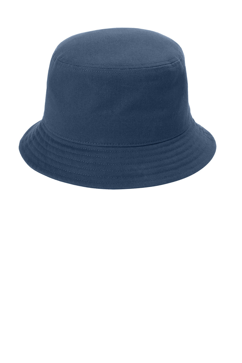 Port Authority C976 Mens Twill Short Brim Bucket Hat River Navy Blue Flat Front