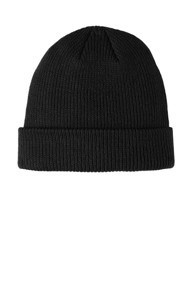 Port Authority C977 Mens Cozy Cuffed Beanie Deep Black Flat Front