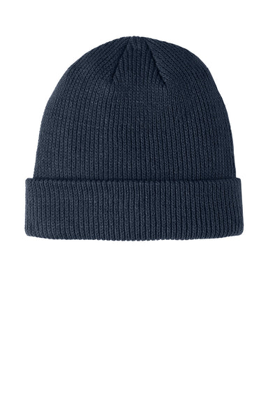 Port Authority C977 Mens Cozy Cuffed Beanie River Navy Blue Flat Front