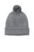 Port Authority C978 Mens Cozy Pom Beanie Gusty Grey Flat Front