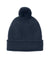 Port Authority C978 Mens Cozy Pom Beanie River Navy Blue Flat Front