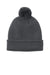 Port Authority C978 Mens Cozy Pom Beanie Storm Grey Flat Front