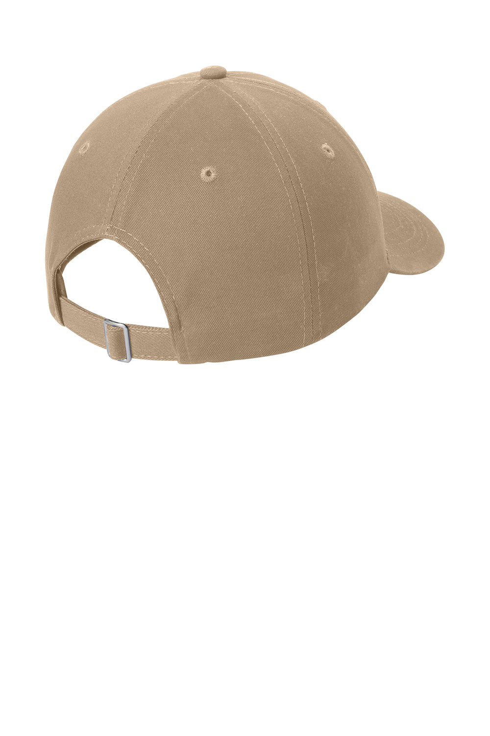 Port & Company CP77 Mens Brushed Twill Adjustable Hat Khaki Flat Back