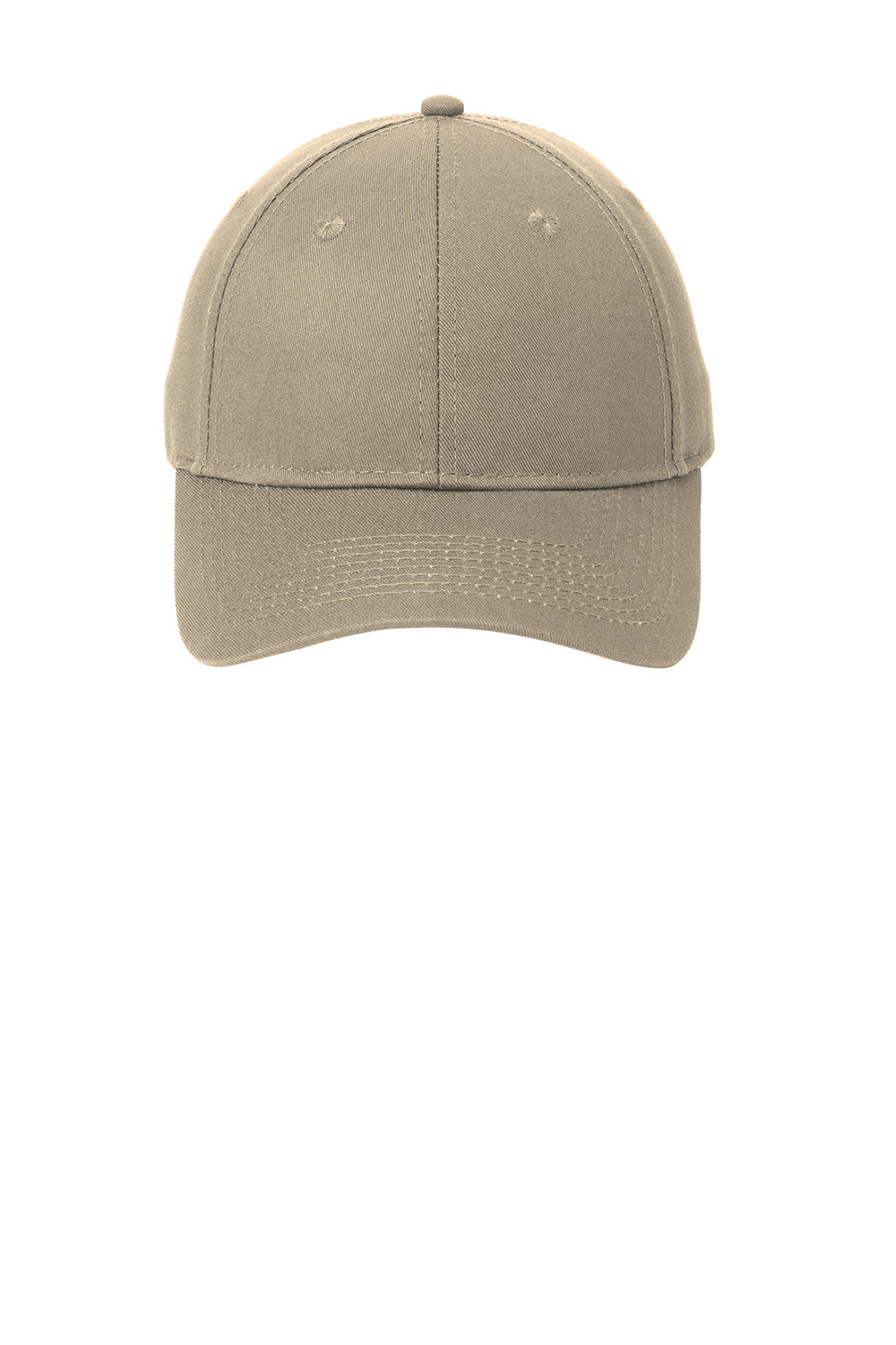 Port & Company CP80 Mens Twill Adjustable Hat Khaki Flat Front