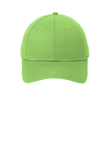 Port & Company CP80 Mens Twill Adjustable Hat Lime Green Flat Front