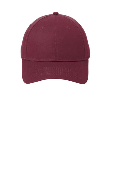 Port & Company CP80 Mens Twill Adjustable Hat Maroon Flat Front