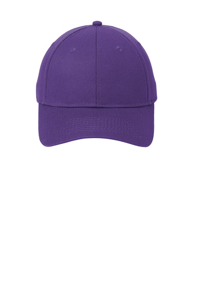 Port & Company CP80 Mens Twill Adjustable Hat Purple Flat Front