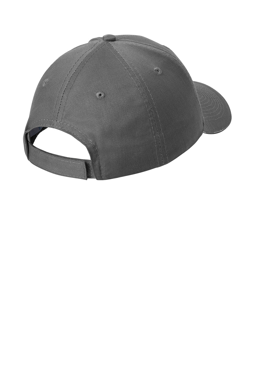 Port & Company CP85 Mens Sandwich Bill Adjustable Hat Charcoal Grey/White Flat Back