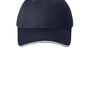 Port & Company Mens Sandwich Bill Adjustable Hat - Navy Blue/White