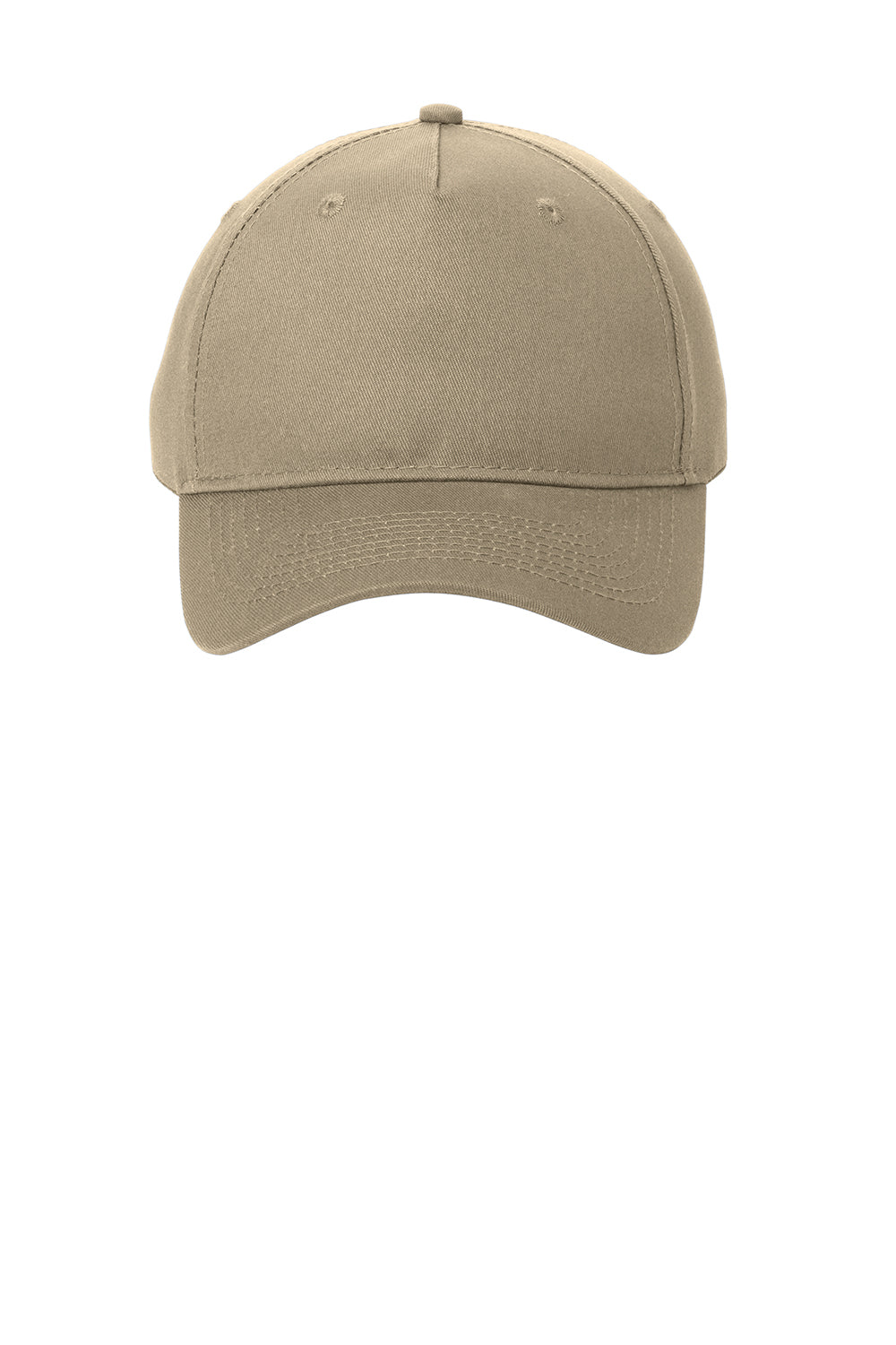 Port & Company CP86 Mens Twill Adjustable Hat Khaki Flat Front