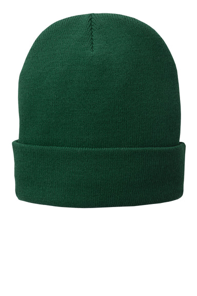 Port & Company CP90L Mens Fleece Lined Knit Beanie Athletic Green Flat Front