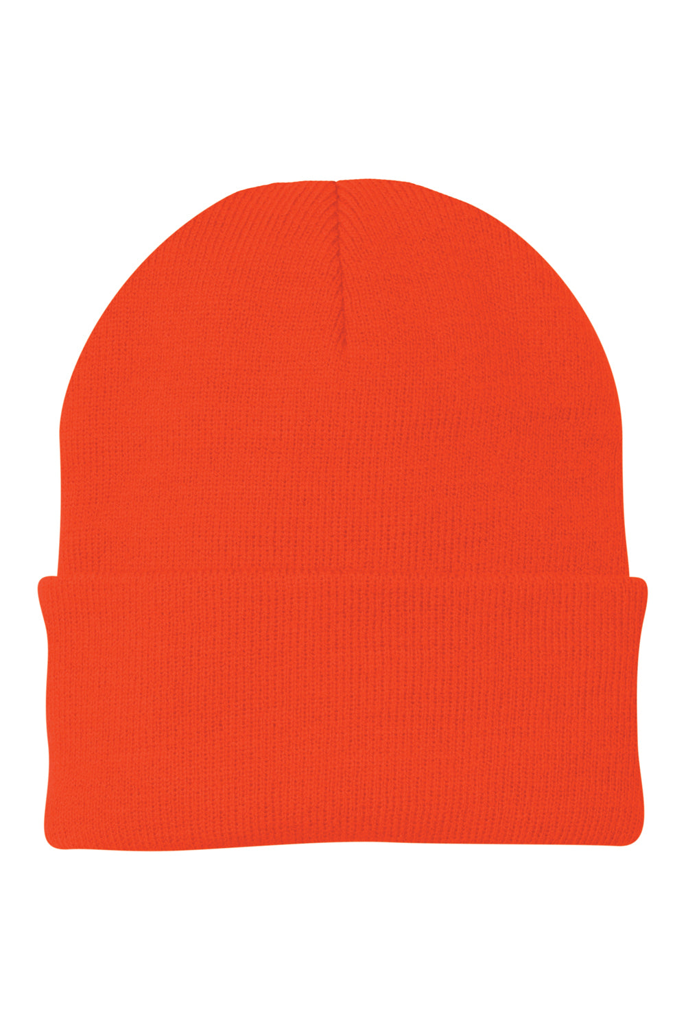 Port & Company CP90 Mens Knit Beanie Athletic Orange Flat Front