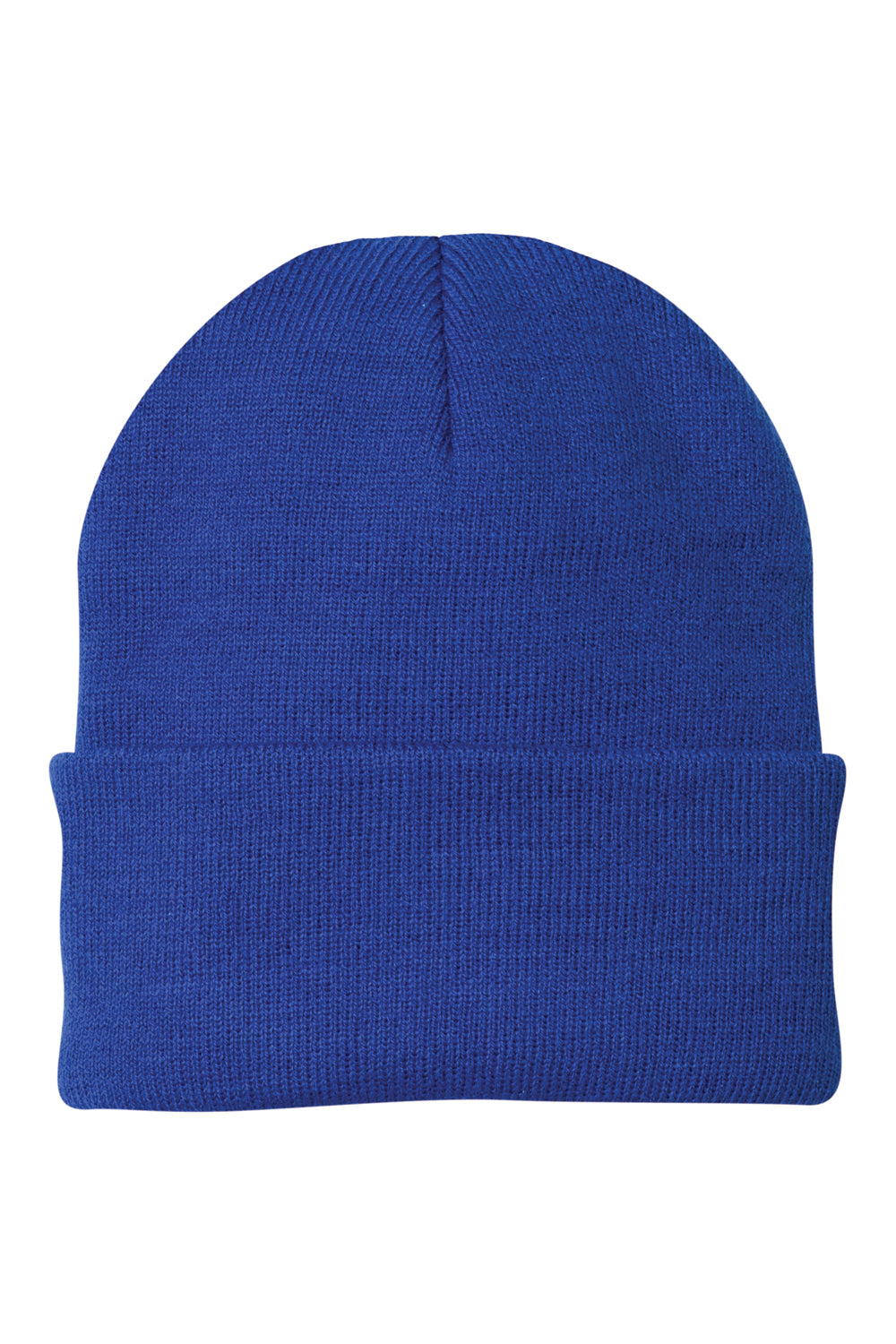 Port & Company CP90 Mens Knit Beanie Athletic Royal Blue Flat Front