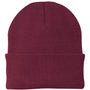 Port & Company Mens Knit Beanie - Maroon