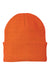 Port & Company CP90 Mens Knit Beanie Neon Orange Flat Front