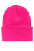 Port & Company CP90 Mens Knit Beanie Neon Pink Glo Flat Front