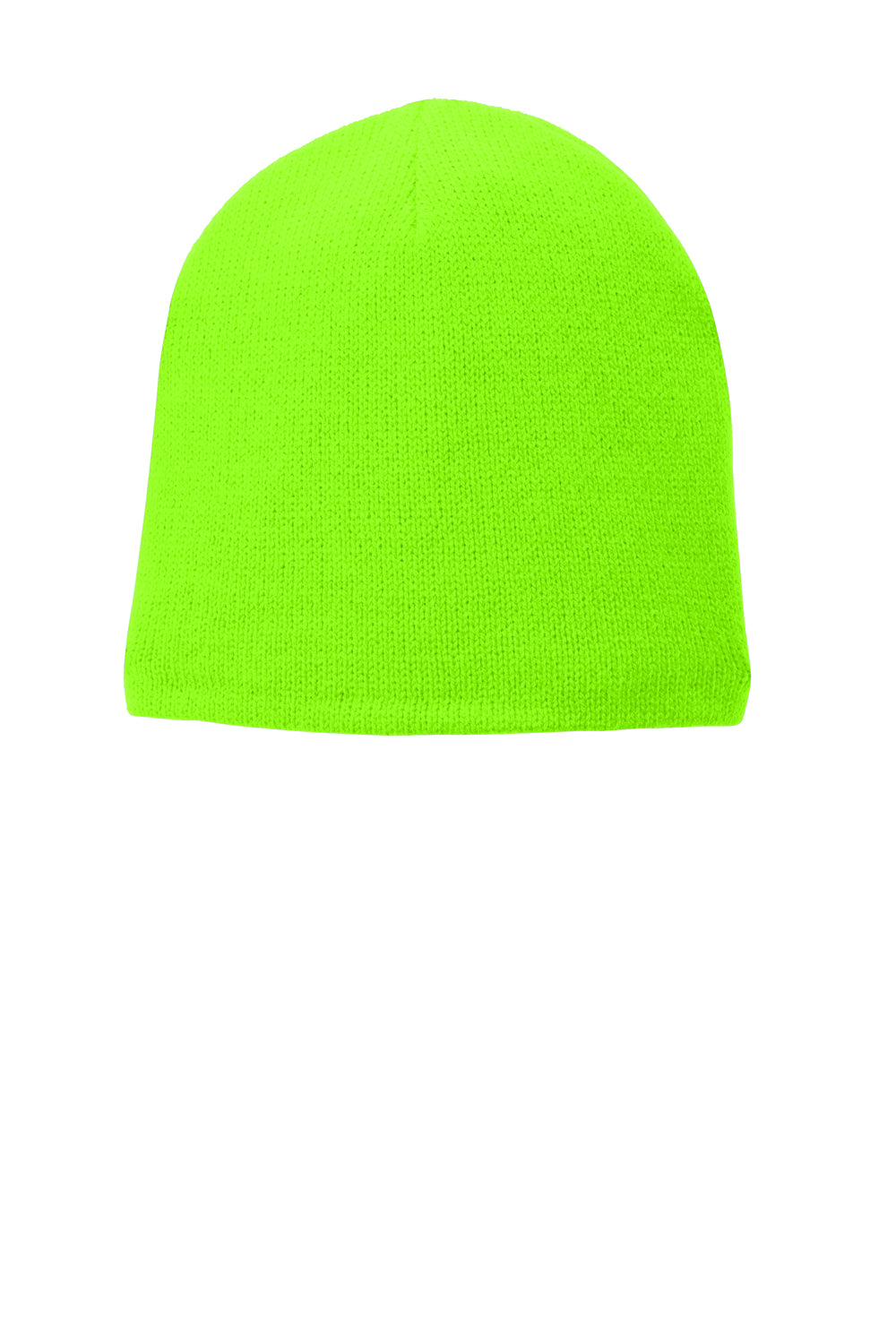 Port & Company CP91L Mens Fleece Lined Beanie Neon Green Flat Front