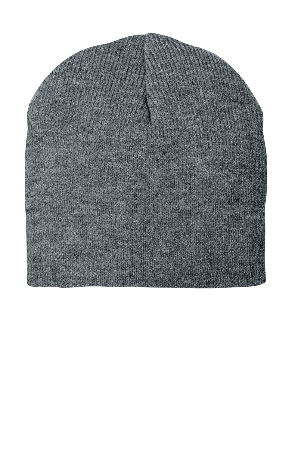 Port & Company CP91 Mens Beanie Athletic Oxford Grey Flat Front