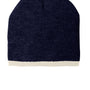 Port & Company Mens Beanie - Navy Blue/Natural