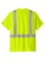 CornerStone CS200 Mens ANSI 107 Class 2 Moisture Wicking Short Sleeve Crewneck T-Shirt w/ Pocket Safety Yellow Flat Back