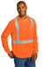 CornerStone CS201 Mens ANSI 107 Class 2 Moisture Wicking Long Sleeve Crewneck T-Shirt w/ Pocket Safety Orange Model 3q