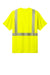 CornerStone CS204 Mens ANSI 107 Class 2 Segmented Tape Short Sleeve Crewneck T-Shirt w/ Pocket Safety Yellow Flat Back