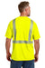 CornerStone CS204 Mens ANSI 107 Class 2 Segmented Tape Short Sleeve Crewneck T-Shirt w/ Pocket Safety Yellow Model Back