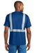 CornerStone CS206 Mens Enhanced Visibility Segmented Tape Short Sleeve Crewneck T-Shirt w/ Pocket Royal Blue Model Back