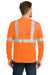 CornerStone CS401LS Mens Moisture Wicking Long Sleeve Crewneck T-Shirt w/ Pocket Safety Orange Model Back