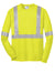 CornerStone CS401LS Mens Moisture Wicking Long Sleeve Crewneck T-Shirt w/ Pocket Safety Yellow Flat Front