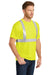 CornerStone CS401 Mens Moisture Wicking Short Sleeve Crewneck T-Shirt w/ Pocket Safety Yellow Model 3q