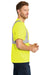 CornerStone CS401 Mens Moisture Wicking Short Sleeve Crewneck T-Shirt w/ Pocket Safety Yellow Model Side