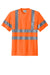 CornerStone CS408 Mens Moisture Wicking Short Sleeve Crewneck T-Shirt w/ Pocket Safety Orange Flat Front