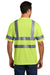 CornerStone CS408 Mens Moisture Wicking Short Sleeve Crewneck T-Shirt w/ Pocket Safety Yellow Model Back