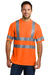 CornerStone CS408 Mens Moisture Wicking Short Sleeve Crewneck T-Shirt w/ Pocket Safety Orange Model Front