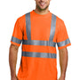 CornerStone Mens Moisture Wicking Short Sleeve Crewneck T-Shirt w/ Pocket - Safety Orange