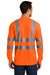 CornerStone CS409 Mens Moisture Wicking Long Sleeve Crewneck T-Shirt w/ Pocket Safety Orange Model Back