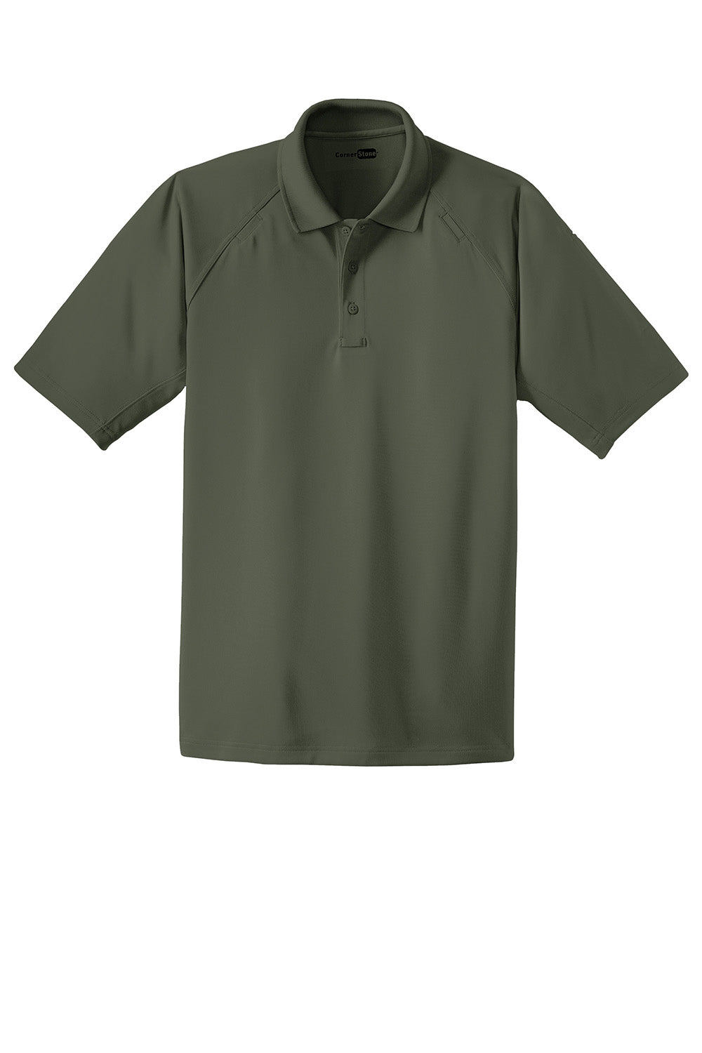 CornerStone CS410/TLCS410 Mens Select Tactical Moisture Wicking Short Sleeve Polo Shirt Tactical Green Flat Front