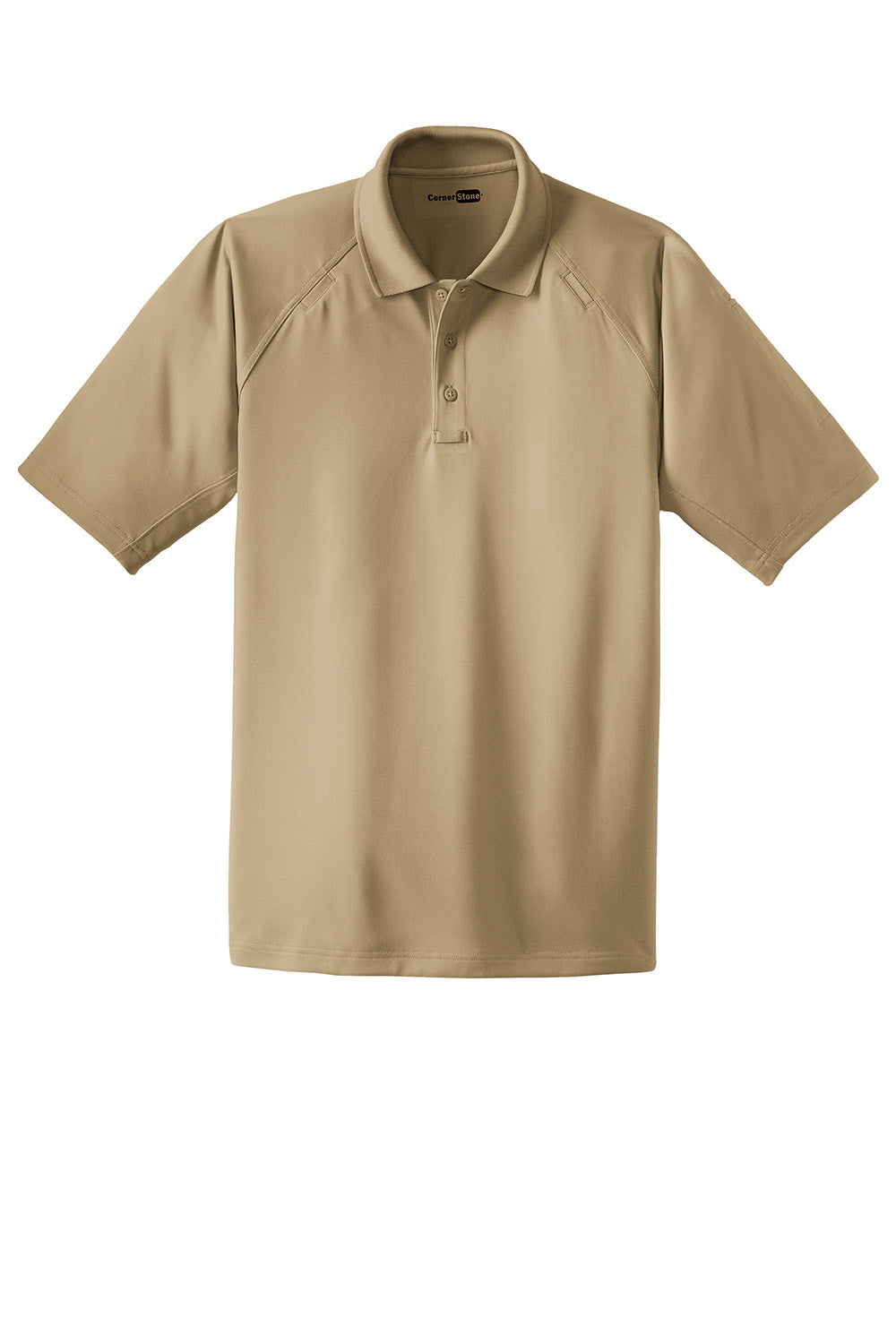 CornerStone CS410/TLCS410 Mens Select Tactical Moisture Wicking Short Sleeve Polo Shirt Tan Flat Front