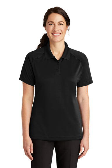 CornerStone CS411 Womens Select Tactical Moisture Wicking Short Sleeve Polo Shirt Black Model Front