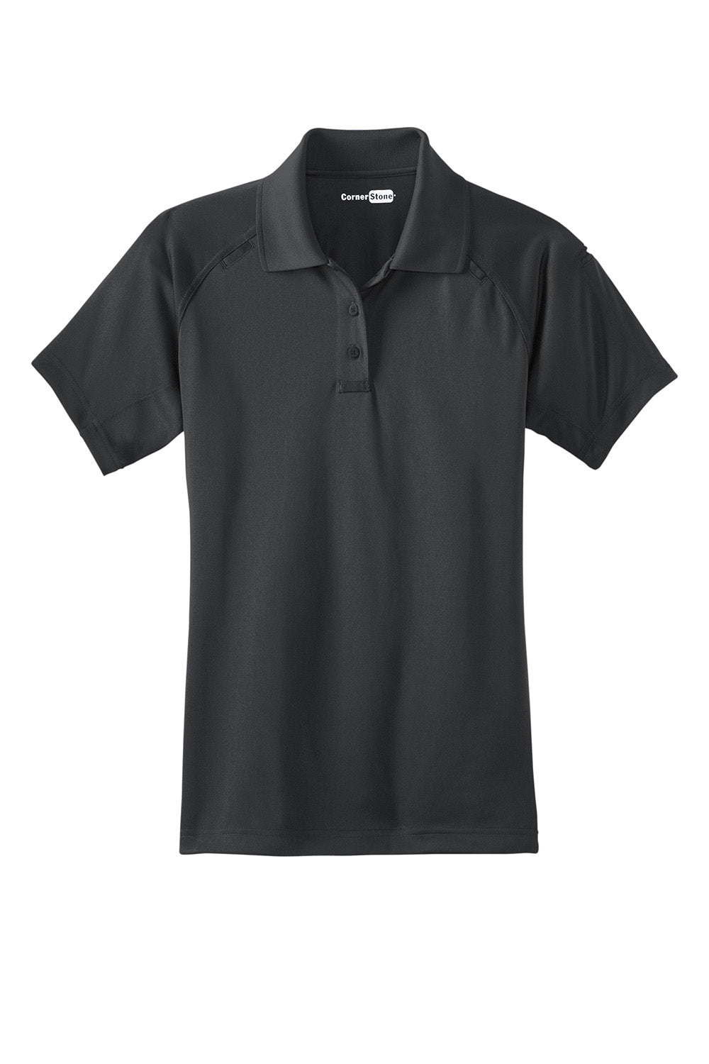 CornerStone CS411 Womens Select Tactical Moisture Wicking Short Sleeve Polo Shirt Charcoal Grey Flat Front