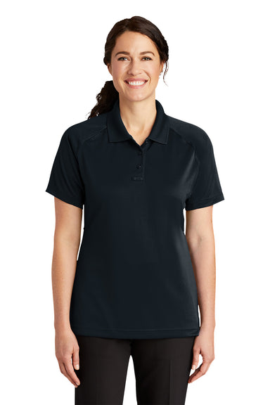 CornerStone CS411 Womens Select Tactical Moisture Wicking Short Sleeve Polo Shirt Dark Navy Blue Model Front