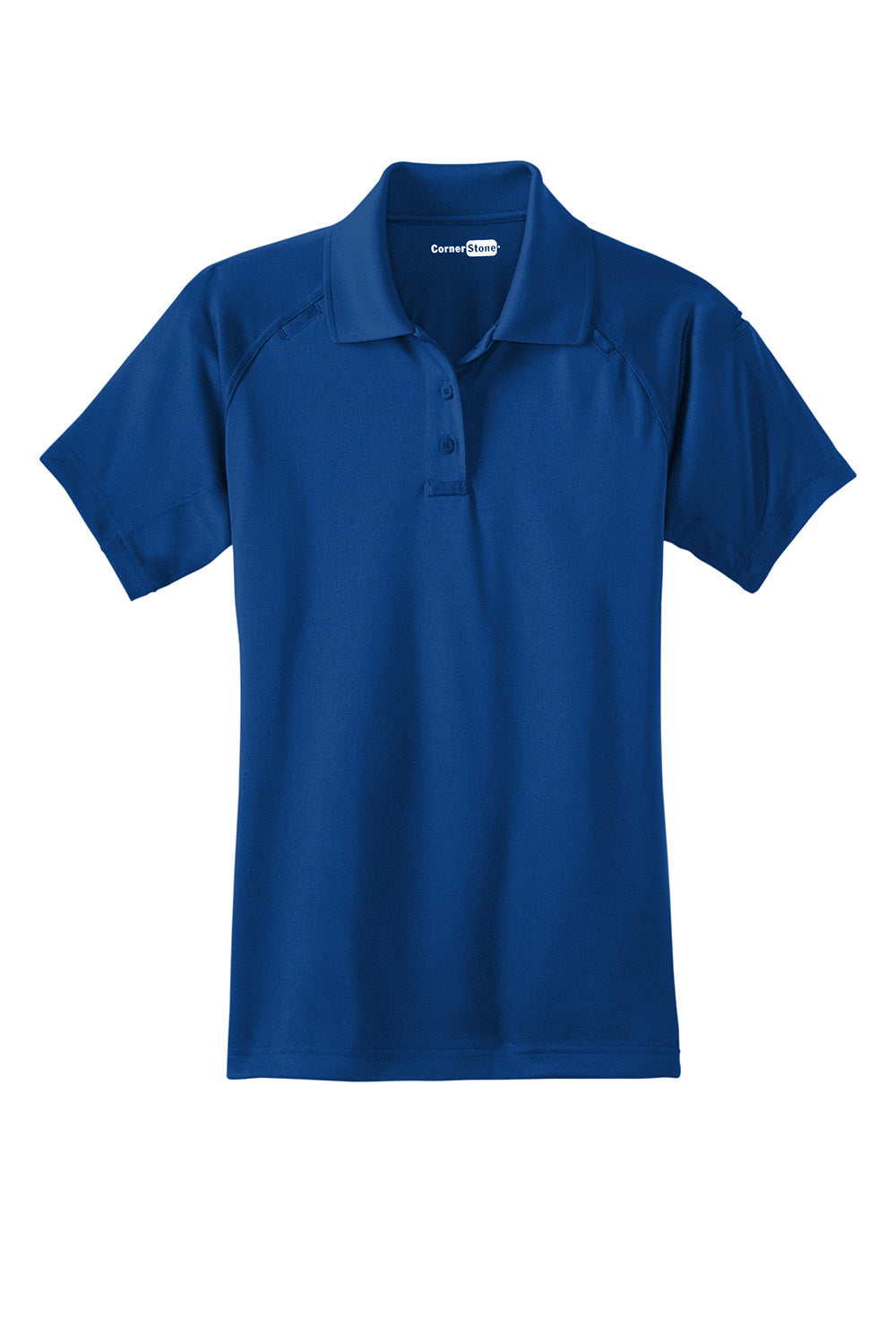 CornerStone CS411 Womens Select Tactical Moisture Wicking Short Sleeve Polo Shirt Royal Blue Flat Front